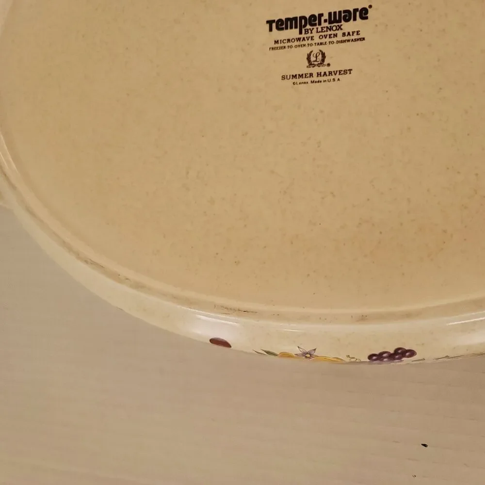 Vintage LENOX TemperWare "Summer Harvest" Fruit Oval Roaster Platter Dish 15" - Picture 9 of 11